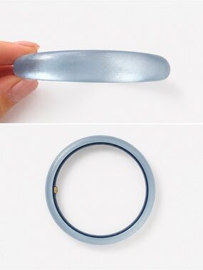 Alexis Bittar Translucent Light Blue Resin Bangle Bracelet